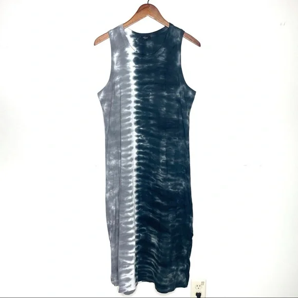 Rails Tip Dye Midi Tank Dress In Black Navy Dip Dye Size Large - Picture 10 of 14